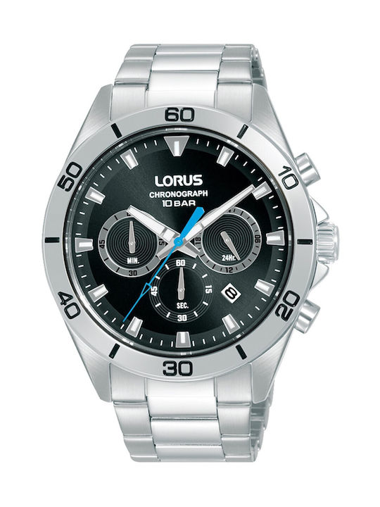 Lorus Sports Uhr Chronograph Batterie mit Silber Metallarmband