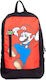 Nintendo Bros Mario Σχολική Τσάντα Πλάτης Δημοτικού Κόκκινη
