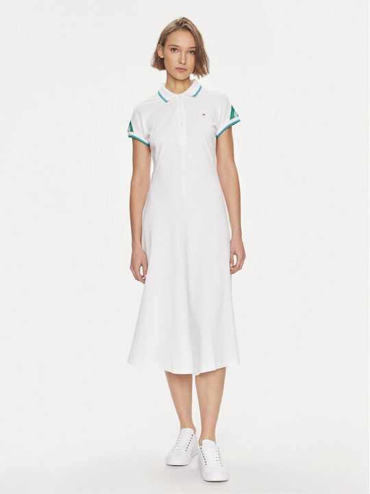 Tommy Hilfiger Midi Φόρεμα Λευκό