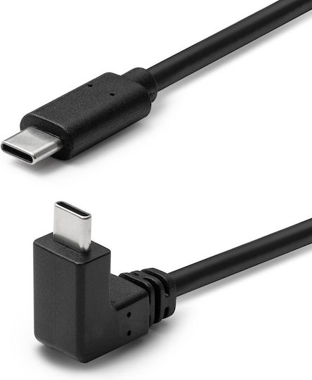 Microconnect Ъгъл (90°) USB 2.0 Кабел USB-C Мъжки - USB-C 60W Захранване (PD) Черен 3м USB3.1CC3A