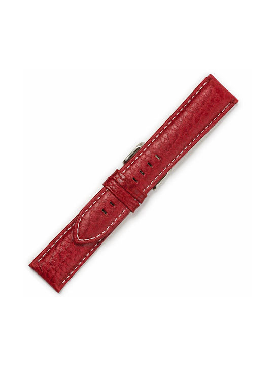 Leather Strap Red 22mm