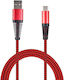 2GO Braided USB 2.0 Cable USB-C male - USB-A Κόκκινο 1m 795947