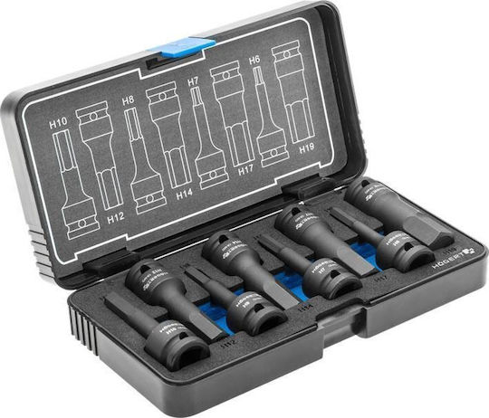 Högert Technik Битови ключове Air с Ален и Квадратно Гнездо 1/2'' Комплект 8бр