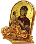 Christening Favor with Religious Icon Panagia Tricherousa 30pcs 9x9cm 110-240414