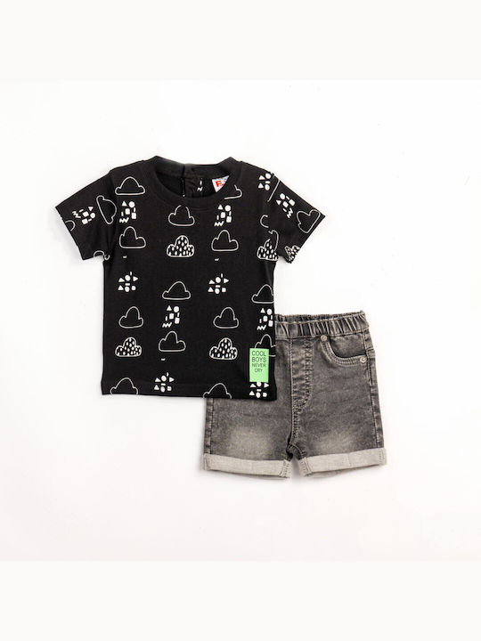 Funky Kids Set with Shorts Summer 2pcs Black