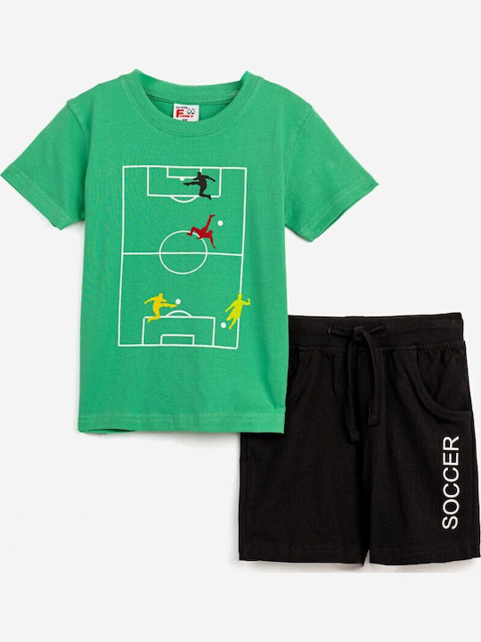 Funky Kids Set with Green Shorts 2 Pieces