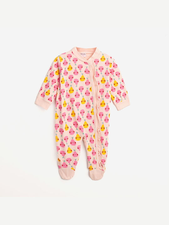 Funky Baby Bodysuit Set Long-Sleeved Pink Powder