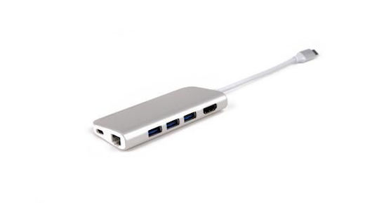 LMP USB-C Docking Station with HDMI 4K PD Ethernet Silver (14368)