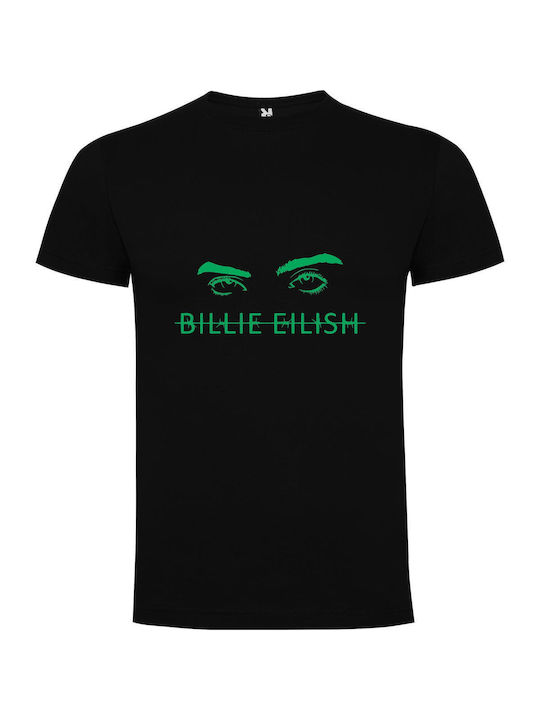 iLovePrints T-shirt Billie Eilish Μαύρο Βαμβακερό