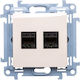Kontakt-Simon Διπλή Πρίζα Δικτύου RJ45 χωρίς Πλ...