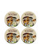 Koupakoupa Totoro And Cat Round Coaster Wooden Beige 4pcs