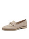 Leather Women's Moccasins in Beige Color