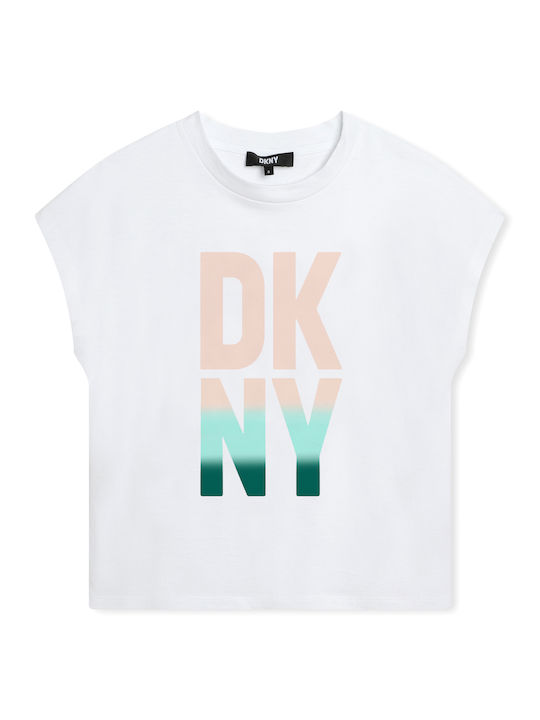 DKNY Bluză pentru copii Cu mâneci scurte Albă