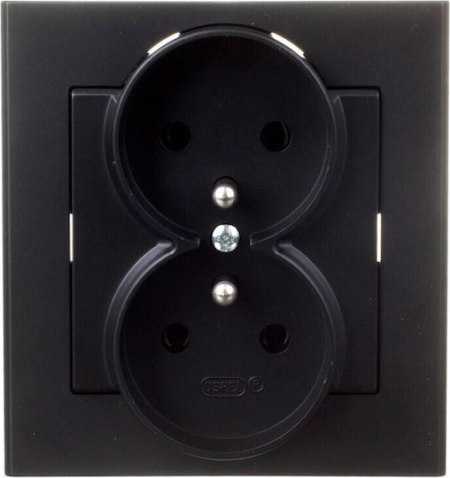 Ospel Sonata Double Walled Power Socket Black