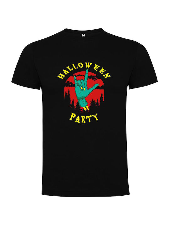 iLovePrints Halloween Bash Frenzy Tricou Negru Bumbac