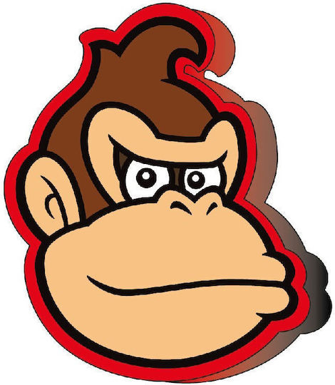 Nintendo Детска декоративна възглавница Super Mario Bros Donkey Kong 3D Ш40xВ40бр