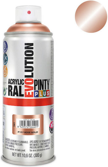 Pinty Plus Spray Paint Evolution Acrylic with Metallic Effect Rose Gold P157 300ml