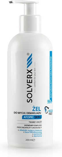 Solverx Atopic Skin Gel Αφαίρεσης Μακιγιάζ Προσώπου & Ματιών 200ml