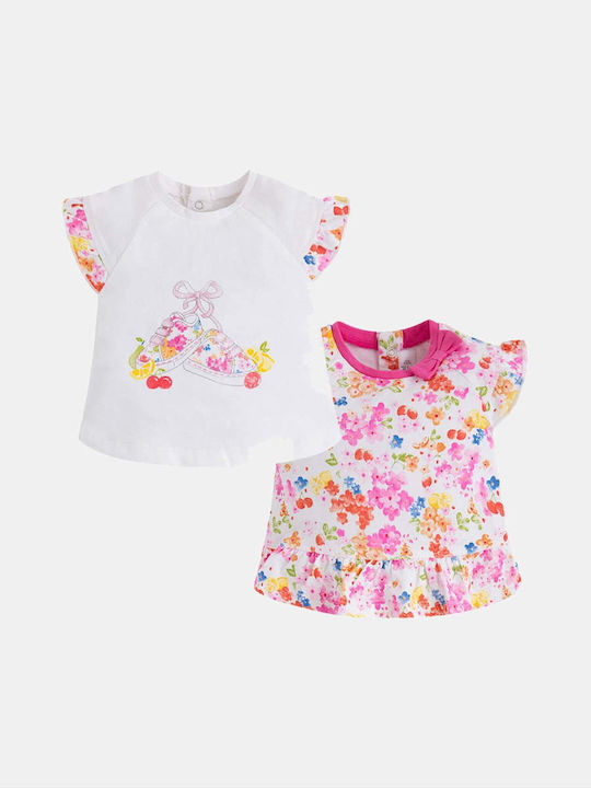 Mayoral Set of Kids Blouses White/Fuchsia