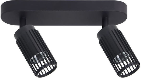 Eko Light Doppel Spot mit Fassung GU10 in Schwarz Farbe