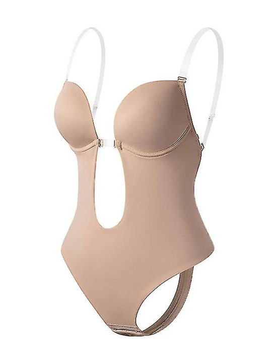 Tres Chic Frauen Bodysuit Beige