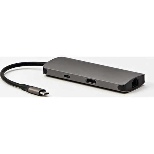 Stație De Andocare USB-C Pentru Laptopuri Cu HDMI 4K Suport PowerDelivery Ethernet Gri QZDH001XS0AW