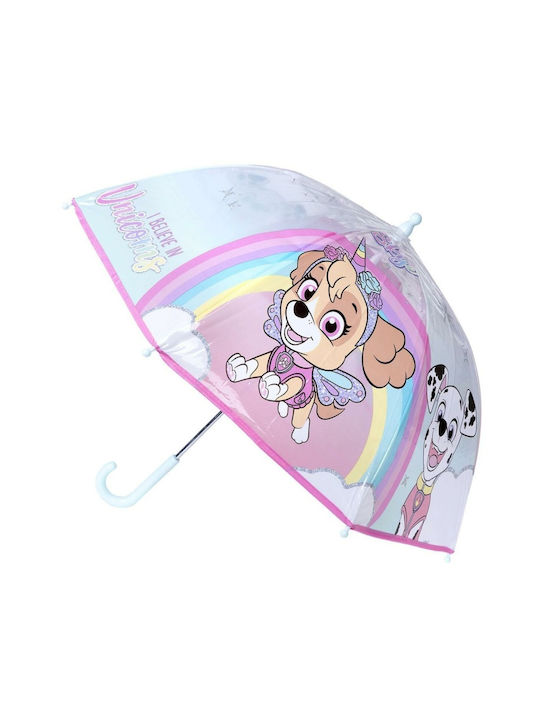 Paw Patrol Kids Curved Handle Umbrella with Diameter 71cm Pink