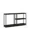 Plastic Outdoor Shelving Unit with 3 Shelves Black Regal 182x40x90cm