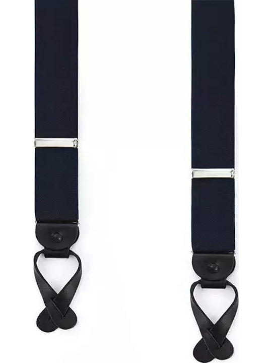 Victoria Suspenders Monochrome Navy Blue