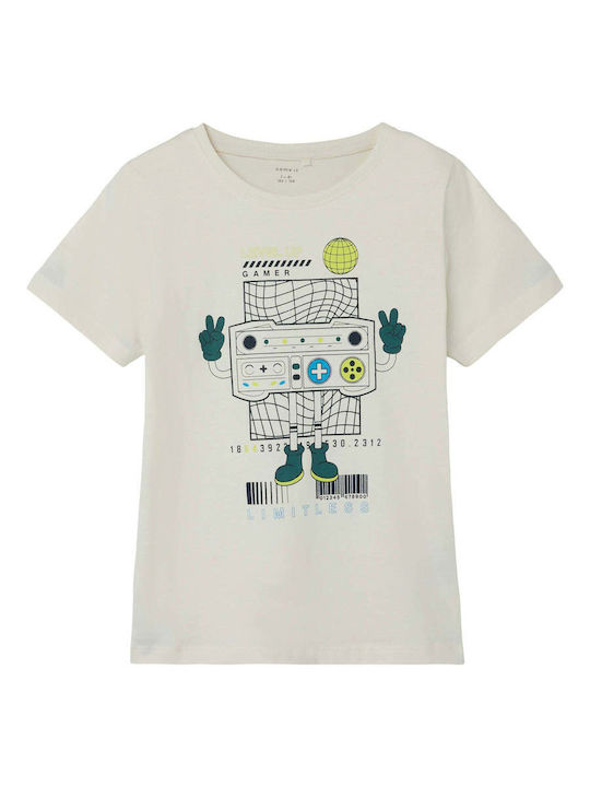 Name It Kids' T-shirt Ecru Jet Stream