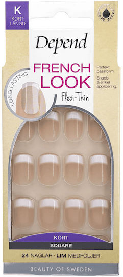 Depend Cosmetics French Look False Nail Tips French in Beige Colour 24 Pieces