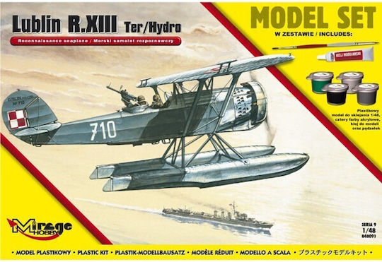 Mirage Modellfigur Flugzeug Gray im Maßstab 1:48 mit Kleber und Farben