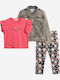 Kinder-Set mit Leggings & Jacke Sommer 3Stück Granite-carbonate