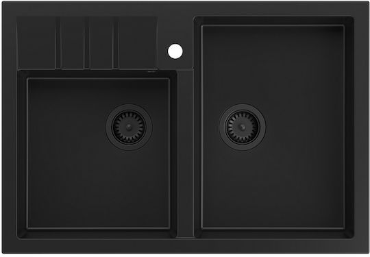 GraniteQ Quadron Bill 120 Ένθετος Νεροχύτης από Συνθετικό Γρανίτη Μ90xΠ62cm Γκρι