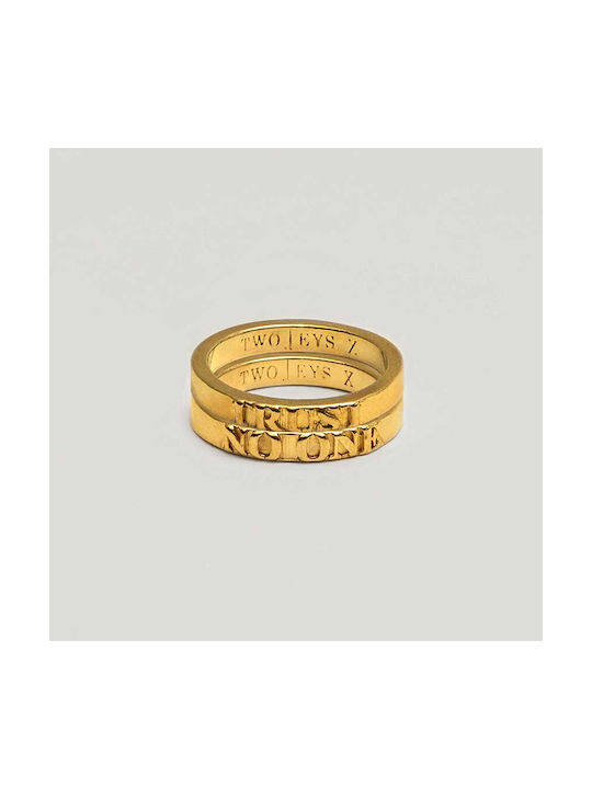 One Women's Gold Plated Brass Ring