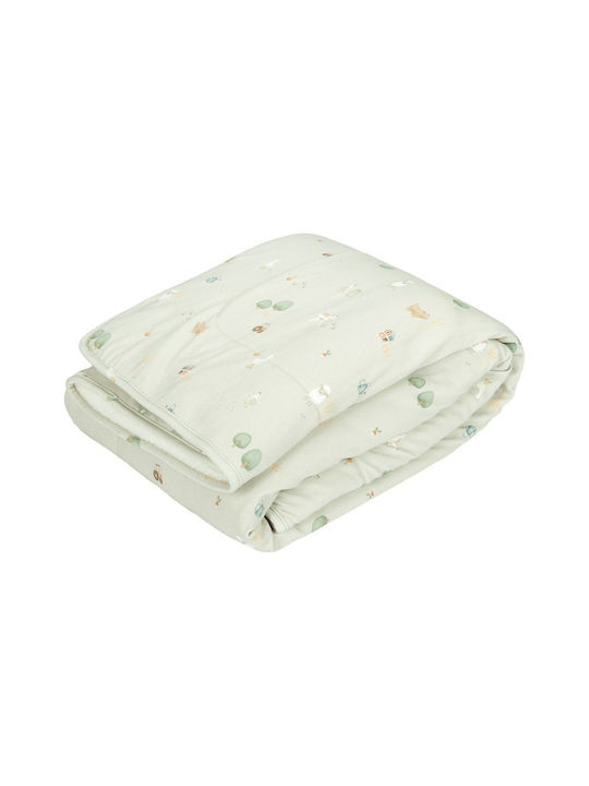 Little Dutch Blanket Cot Little Farm Cotton Green 140x110cm