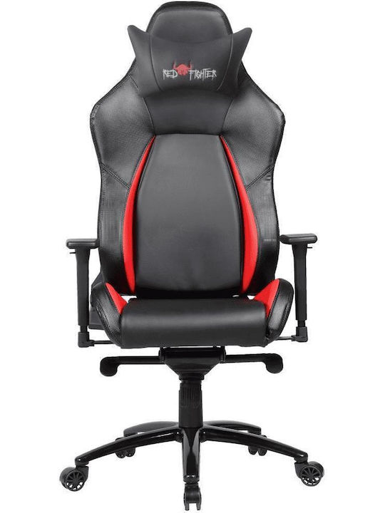 Red Fighter MGRDH02KB000 Καρέκλα Gaming Δερματίνης με Ρυθμιζόμενα Μπράτσα Κόκκινη