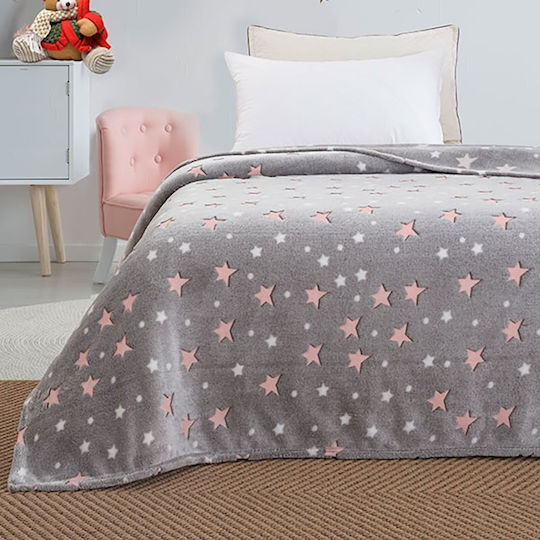 Sunshine Blanket Fleece Stars Glowing Pink 160x220cm