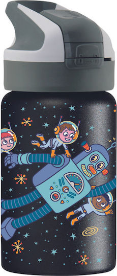 Laken Robot Kids Water Bottle Thermos Stainless Steel with Straw Space Robot 350ml