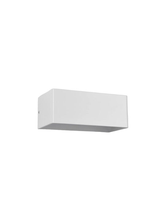 Μοντέρνο Φωτιστικό Τοίχου με Ενσωματωμένο LED και Θερμό Λευκό Φως σε Λευκό Χρώμα Πλάτους 10cm