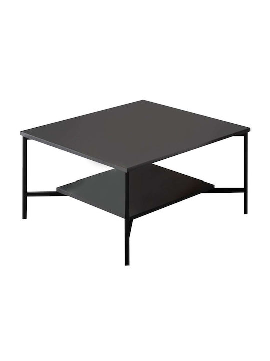 Square Coffee Table Line Anthracite / Black L80xW80xH40cm