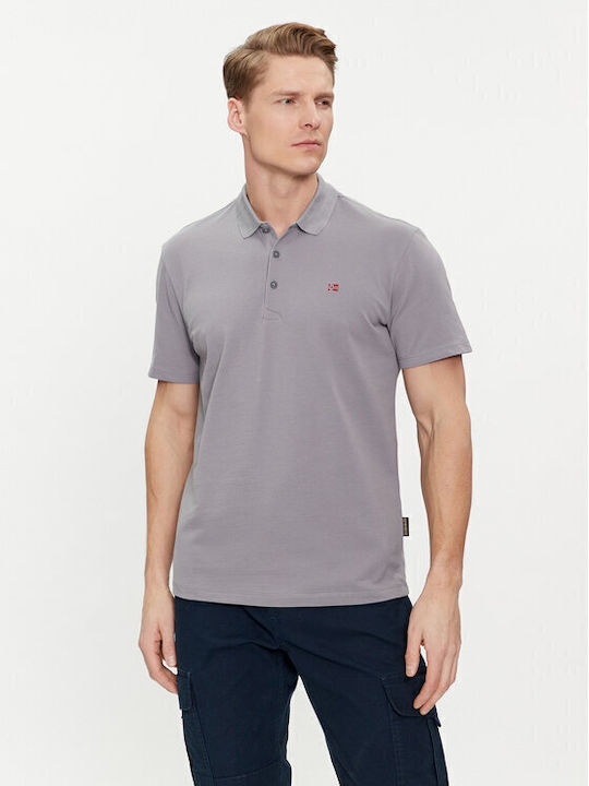 Ealis Polo Short Sleeve Blouse Gray