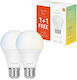 Hombli Smart LED Bulbs for Socket E27 Adjustable White Dimmable 2pcs