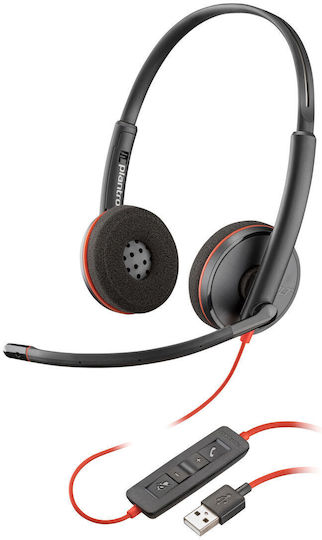 Poly Blackwire C3220 On Ear Multimedia Headphone with Microphone USB-C
