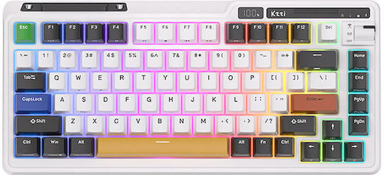 Royal Kludge K75 pro Fără fir Gaming Tastatură Mecanică 75% cu Personalizat comutatoare și iluminare RGB (Engleză US) Gri