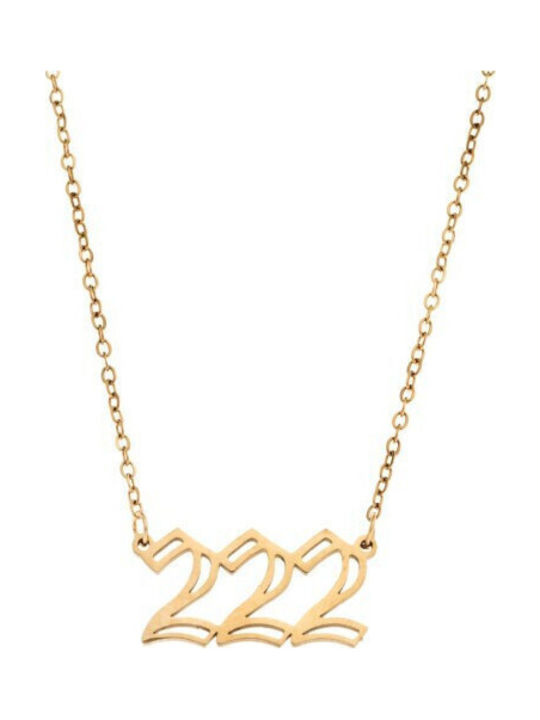 Senza Angel Numbers Charm aus Vergoldet Stahl