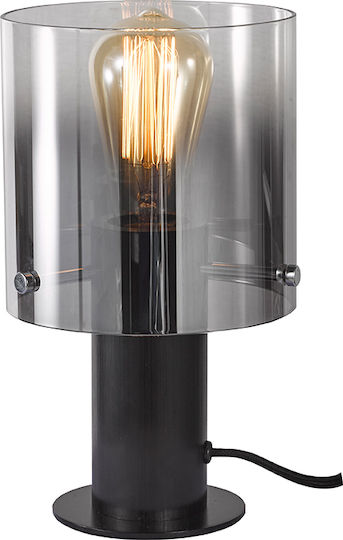 Sun Light Γυάλινο Πορτατίφ για Ντουί E27 με Ασημί Καπέλο και Βάση