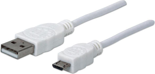 Manhattan Regulär USB 2.0 auf Micro-USB-Kabel Weiß 0.6m (326568) 1Stück