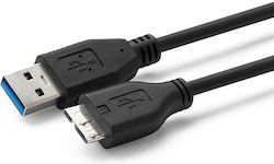 Microconnect USB3.0AB05MICRO Regular USB 3.0 σε micro USB 0.5m Μαύρο