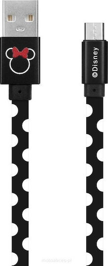 Disney Minnie Spirale USB 2.0 auf Micro-USB-Kabel Schwarz 1m (DUSMIN029) 1Stück